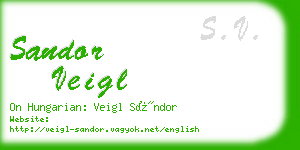 sandor veigl business card